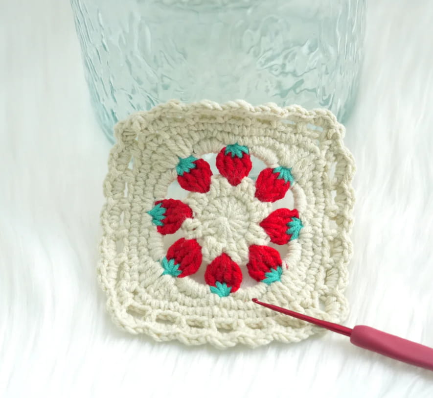 Mini Strawberry Coaster Square