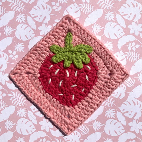 Strawberry Patch Granny Square